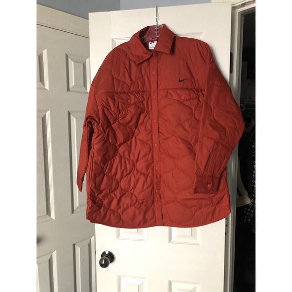 Nike Sportswear Essential Rugged Orange Women's Small Quilted Trench Jacket NWT - Picture 1 of 7